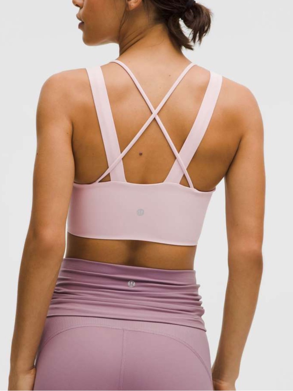 Lululemon Like a Cloud Longline Bra Light Support, D/DD Cup Pink Haze Size 6 - Picture 2 of 6